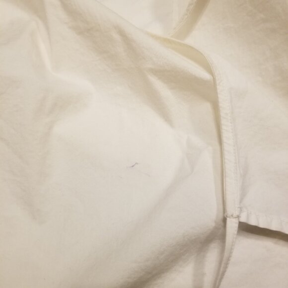 White Cotton Wrap Top Collared Tie Long Sleeves Preppy Blouse Medium Smart Set - Picture 11 of 15